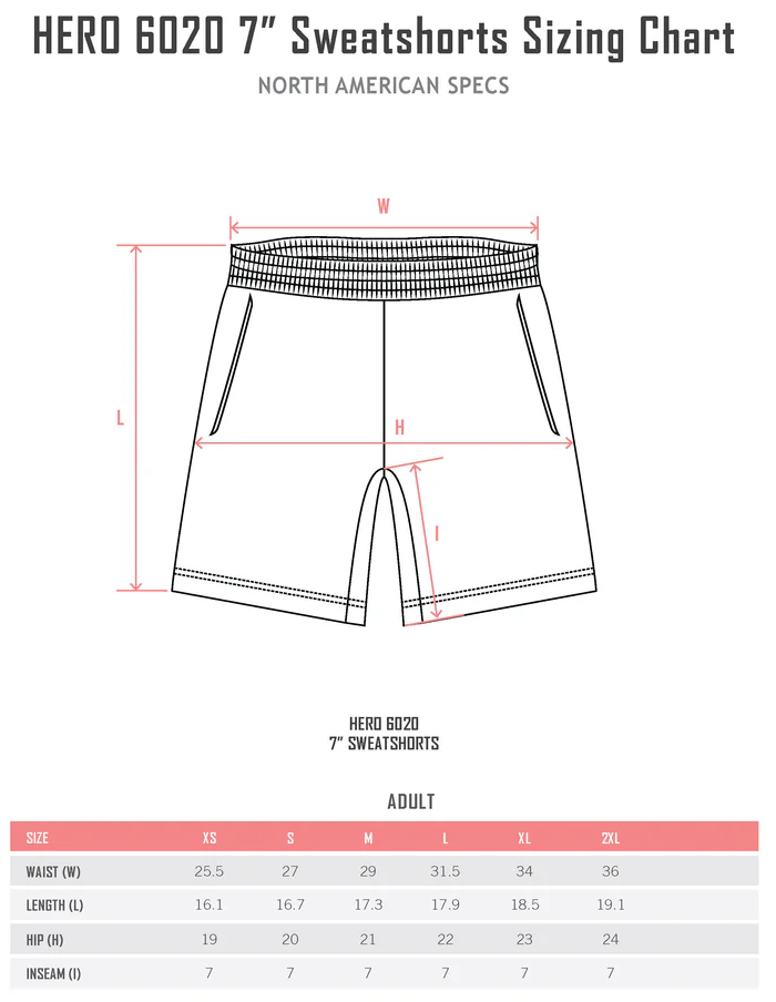 Hero shorts size guide